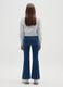 Girls' Blue Denim Cotton Flare Jeggings_1