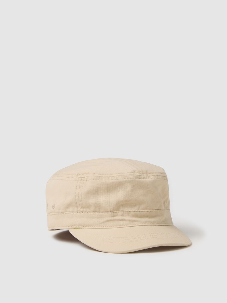Beige cotton baseball cap_0