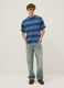 Blue striped pure cotton T-shirt_1