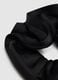 Black satin women's hair scrunchie_2