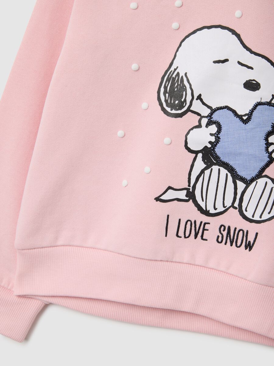 Felpa rosa da bambina in misto cotone regular fit con stampa_3