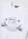 White regular fit pure cotton T-shirt with Popeye print_5