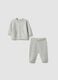 Grey organic cotton knitted set for babies_0
