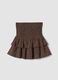 Brown and black animal print skirt with ruffles_1