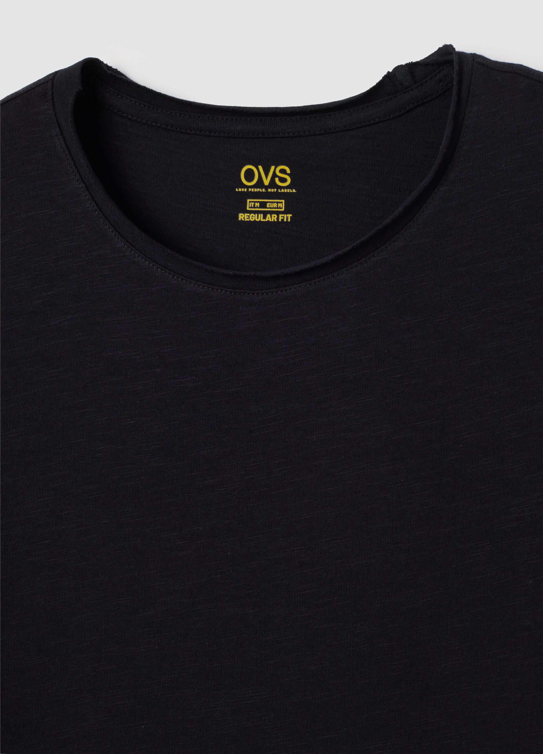 Men's black pure cotton t-shirt regular fit