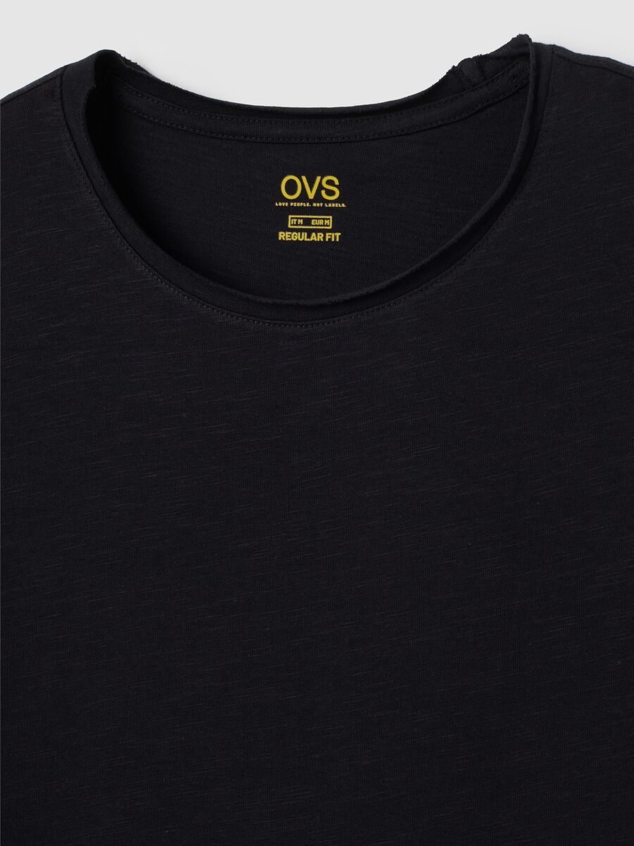Men's black pure cotton t-shirt regular fit_1