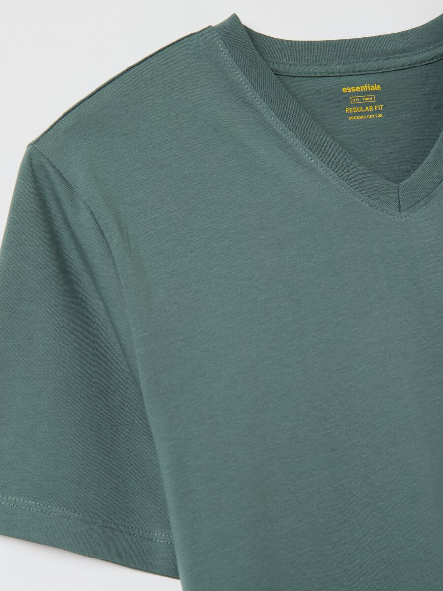 Organic cotton T-shirt with V neck_1