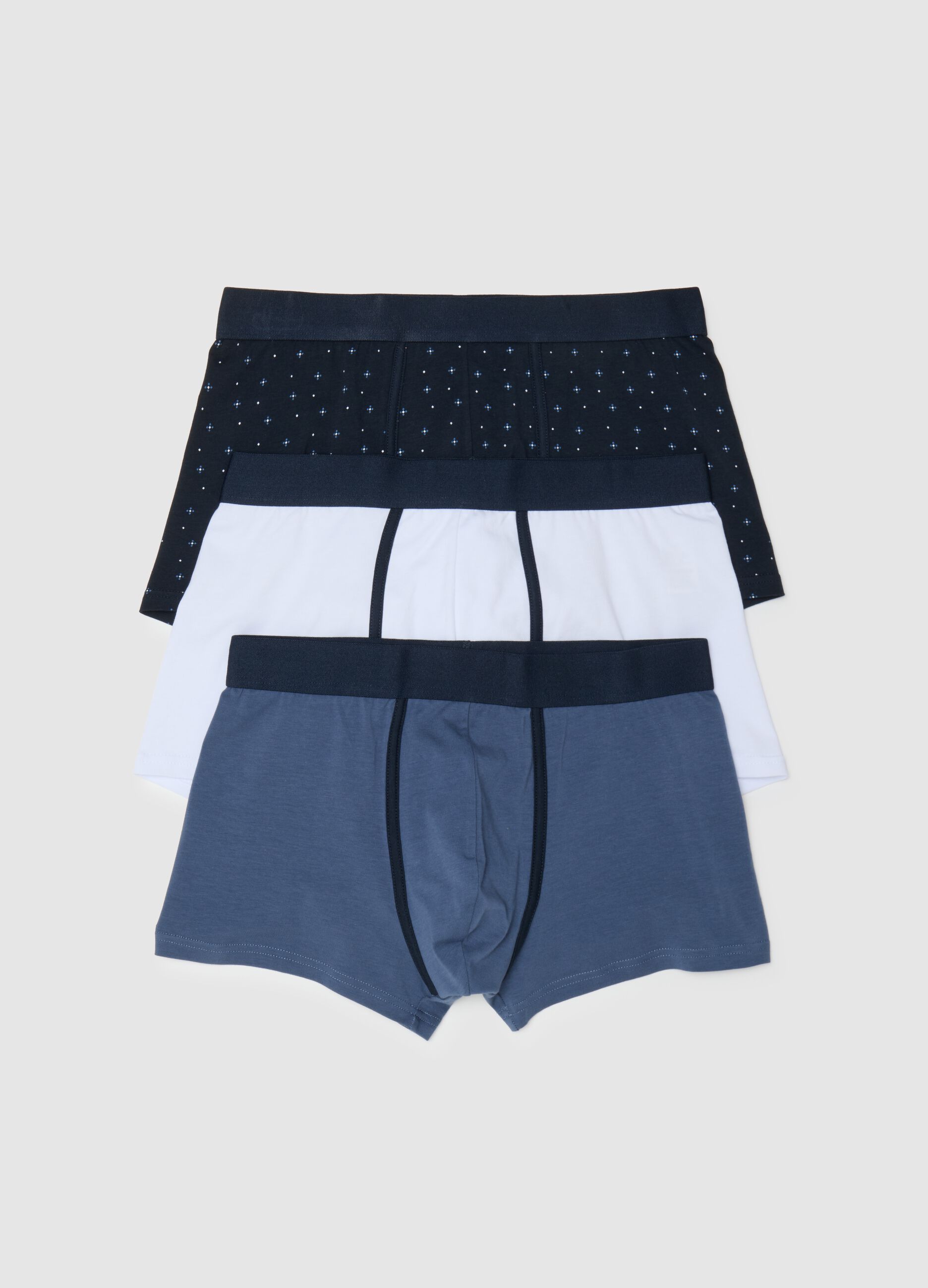 Set 3 boxer da uomo in misto cotone multicolor regular fit