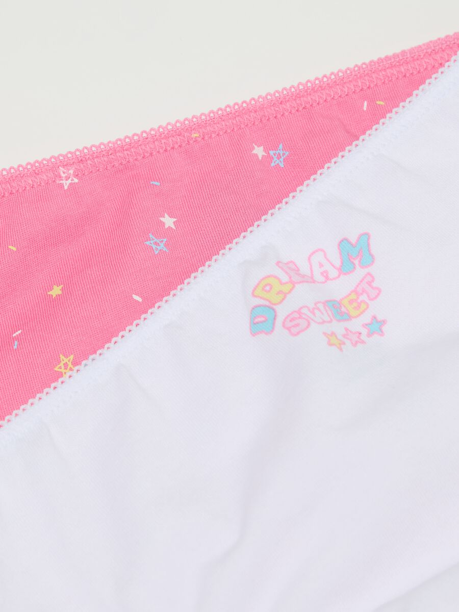 Cinque slip in cotone con stampa stelle _3