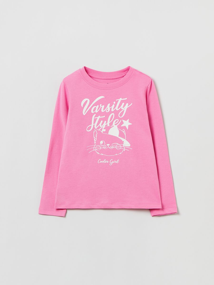 T-shirt a maniche lunghe con stampa_0