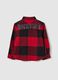 Regular fit kids' red checkered pure cotton shirt_1