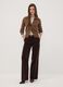 Brown The Iconic Pants straight-fit ribbed stretch-cotton trousers_0