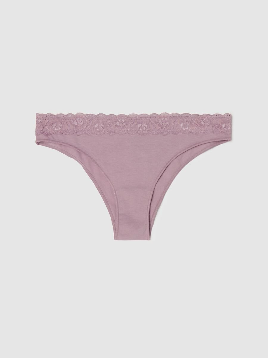 Brazilian-cut briefs with lace trim_0