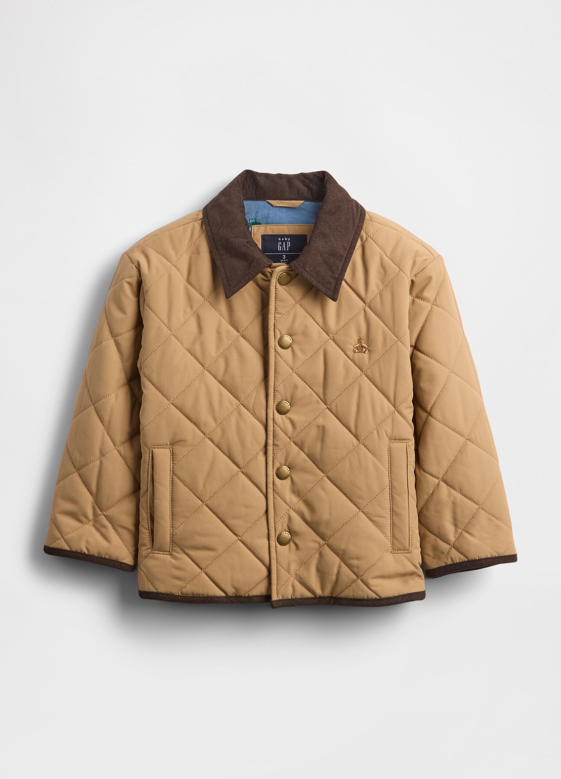 Beige Padded Jacket for Boys