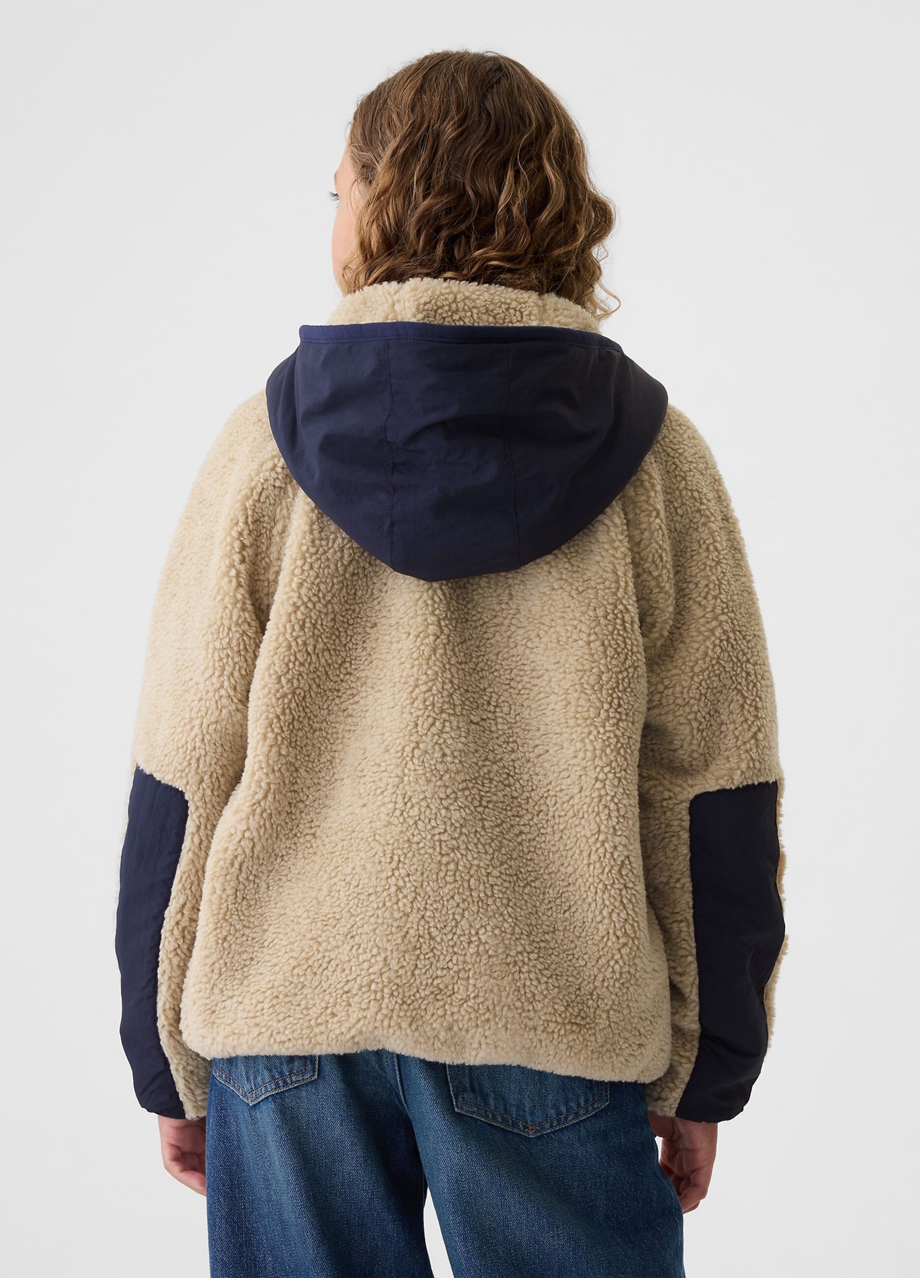 Giacca in sherpa con cappuccio