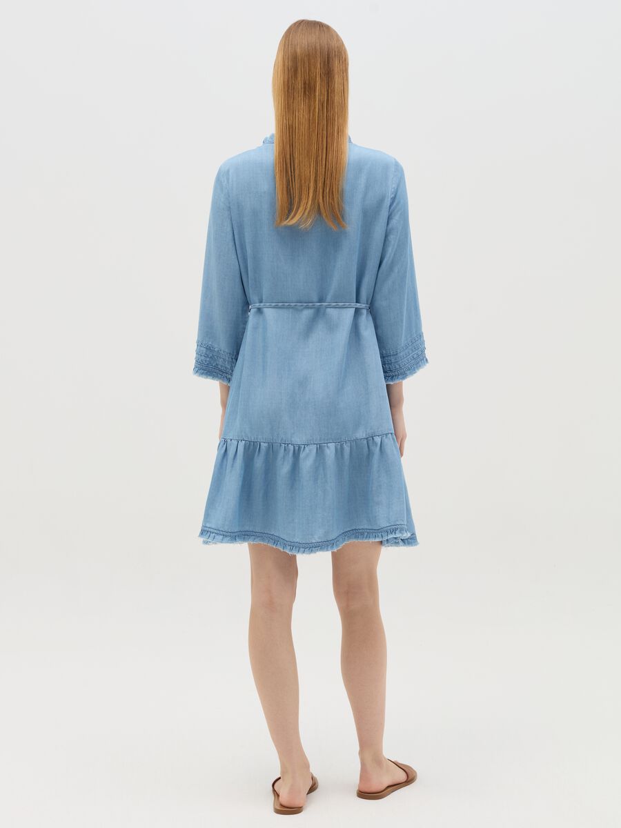 Short maternity dress in Tencel with embroidery_3