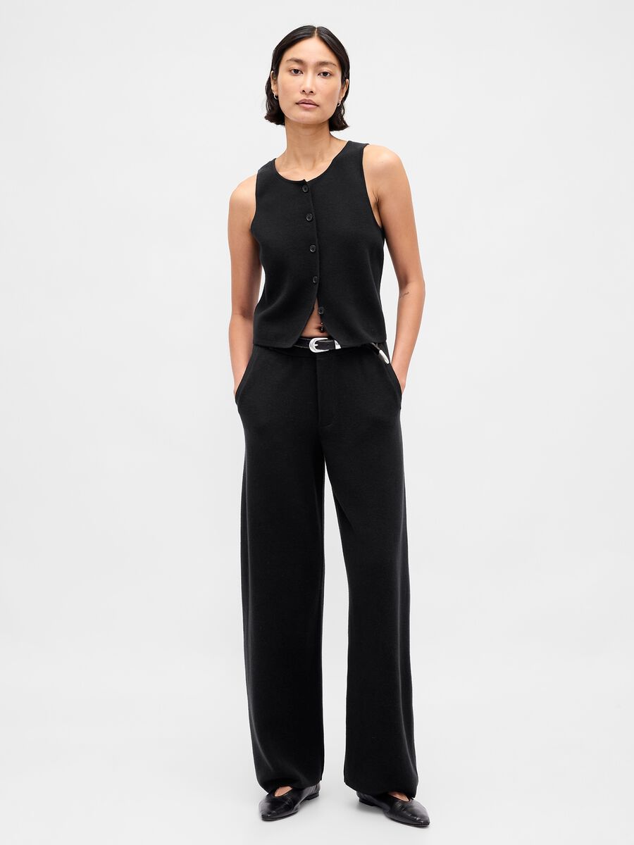 Black cotton blend waistcoat_3