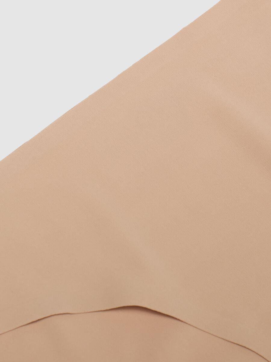 Beige Stretch Fabric Regular Fit Briefs_1