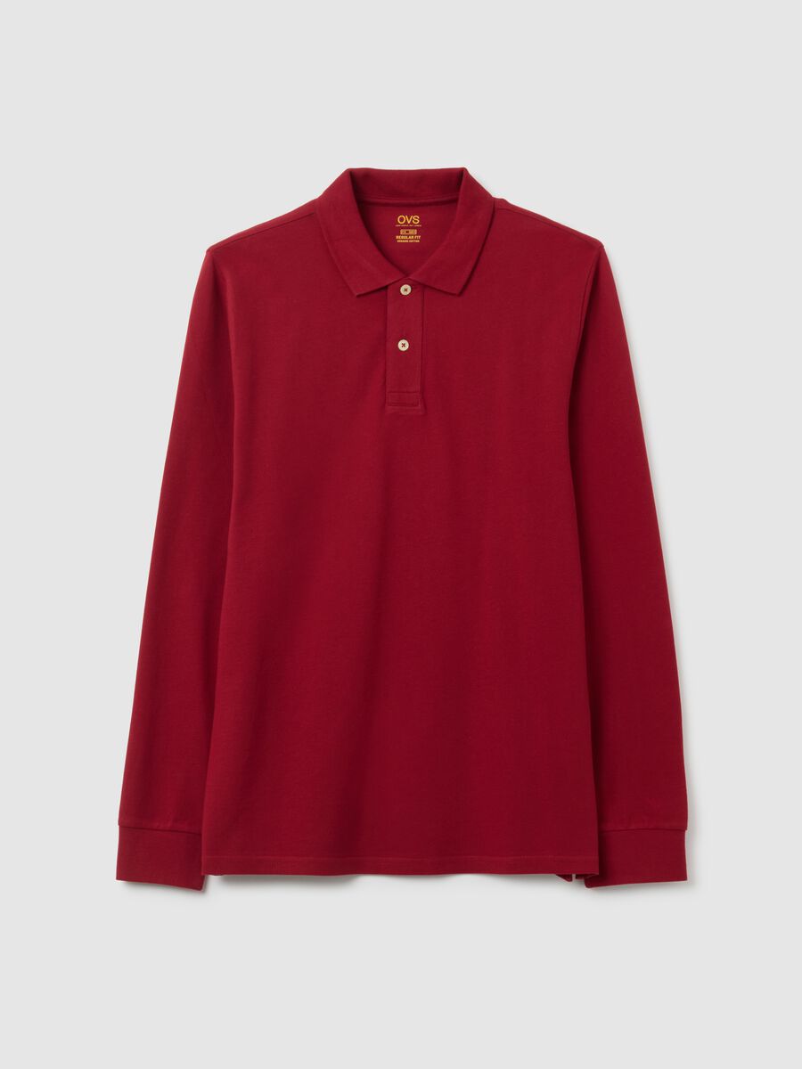 Red regular fit pure cotton polo_4