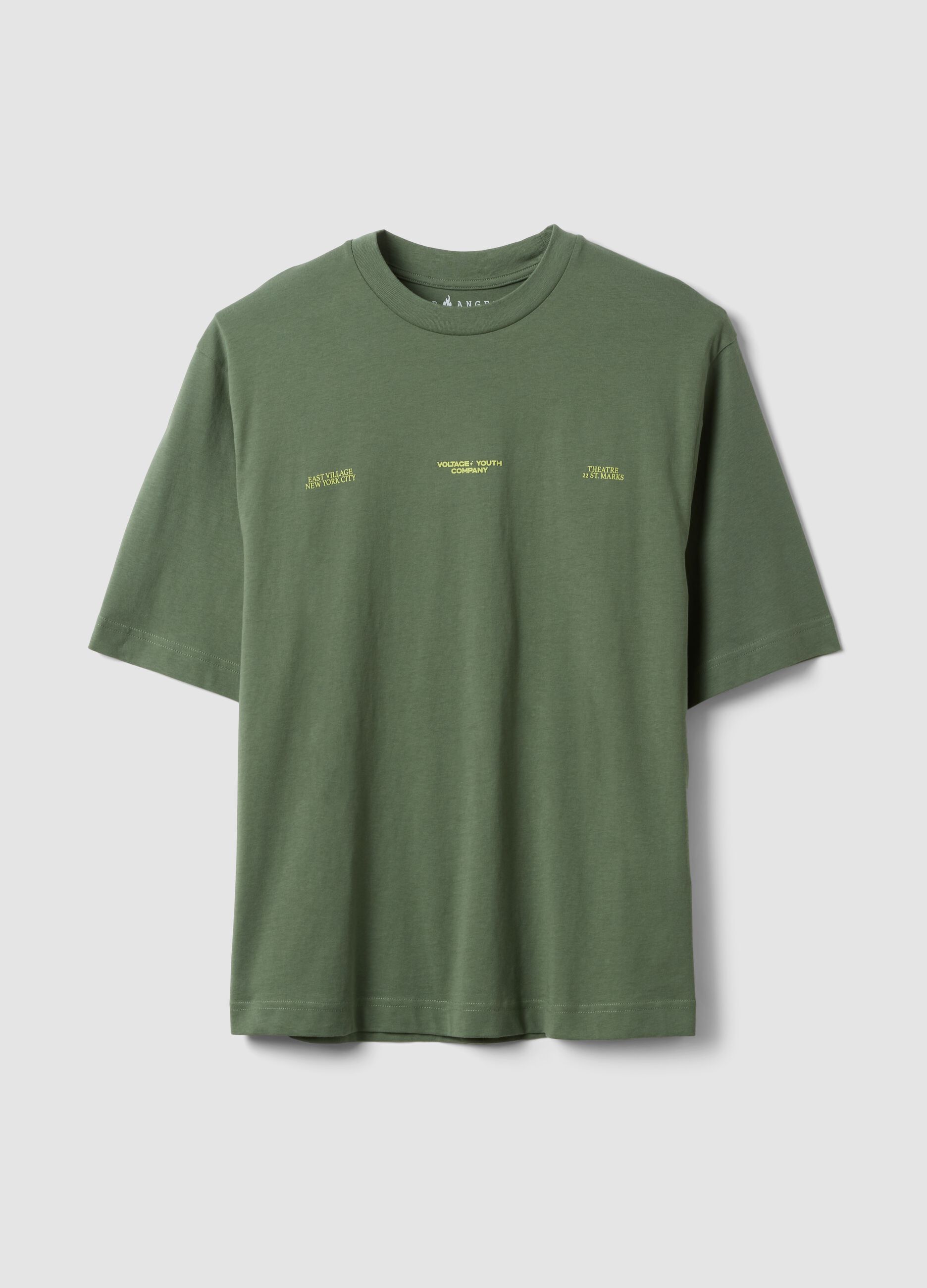 Green pure cotton short-sleeve T-shirt