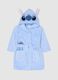 Blue pure cotton baby girl robe with Stitch design_0