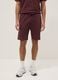 Brown pure cotton regular-fit shorts with drawstring_1