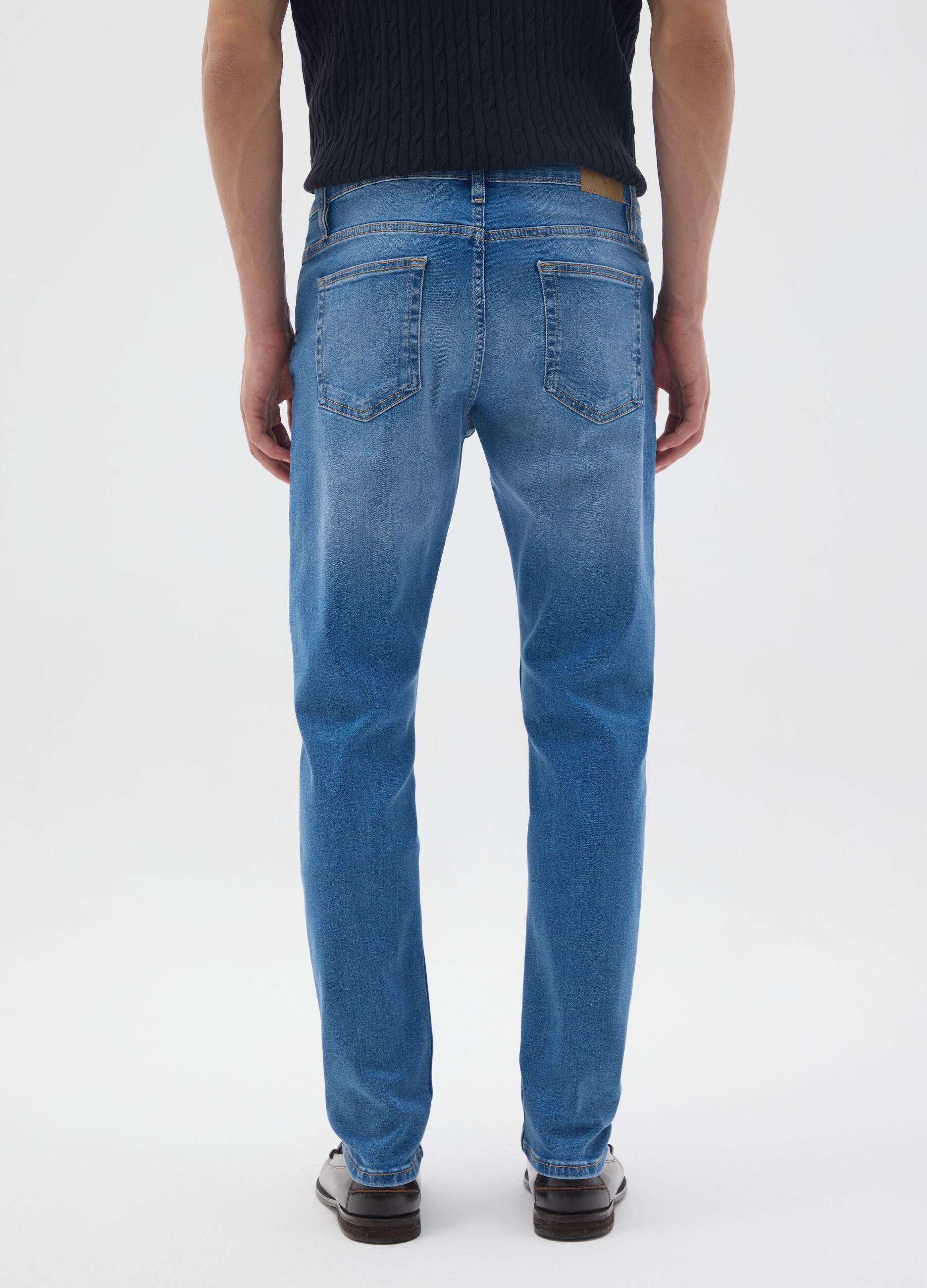 Blue Stretch Cotton Skinny Fit Jeans