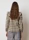 Camicia a quadri multicolor con volant in puro cotone regular fit _3
