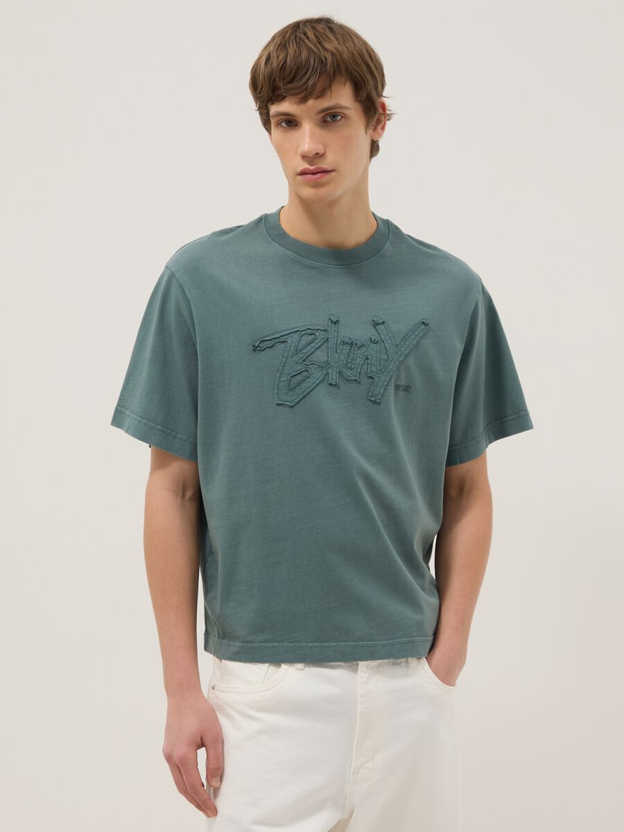 Green pure cotton regular fit top with buttons_1