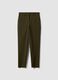 Green slim-fit stretch viscose chino trousers_4