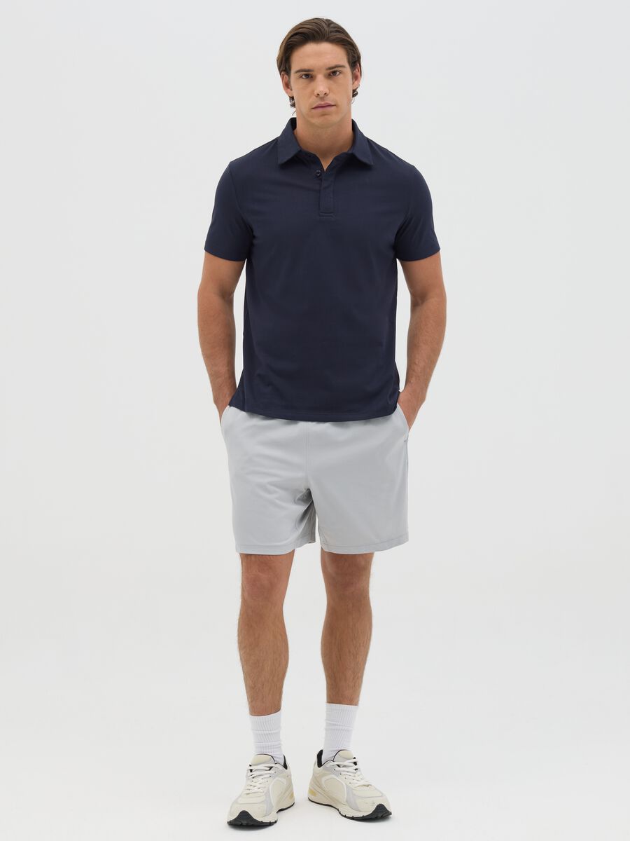 Blue regular-fit polo shirt with short sleeves_1