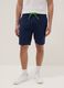 Blue cotton-blend Bermuda shorts with elasticated waistband_1