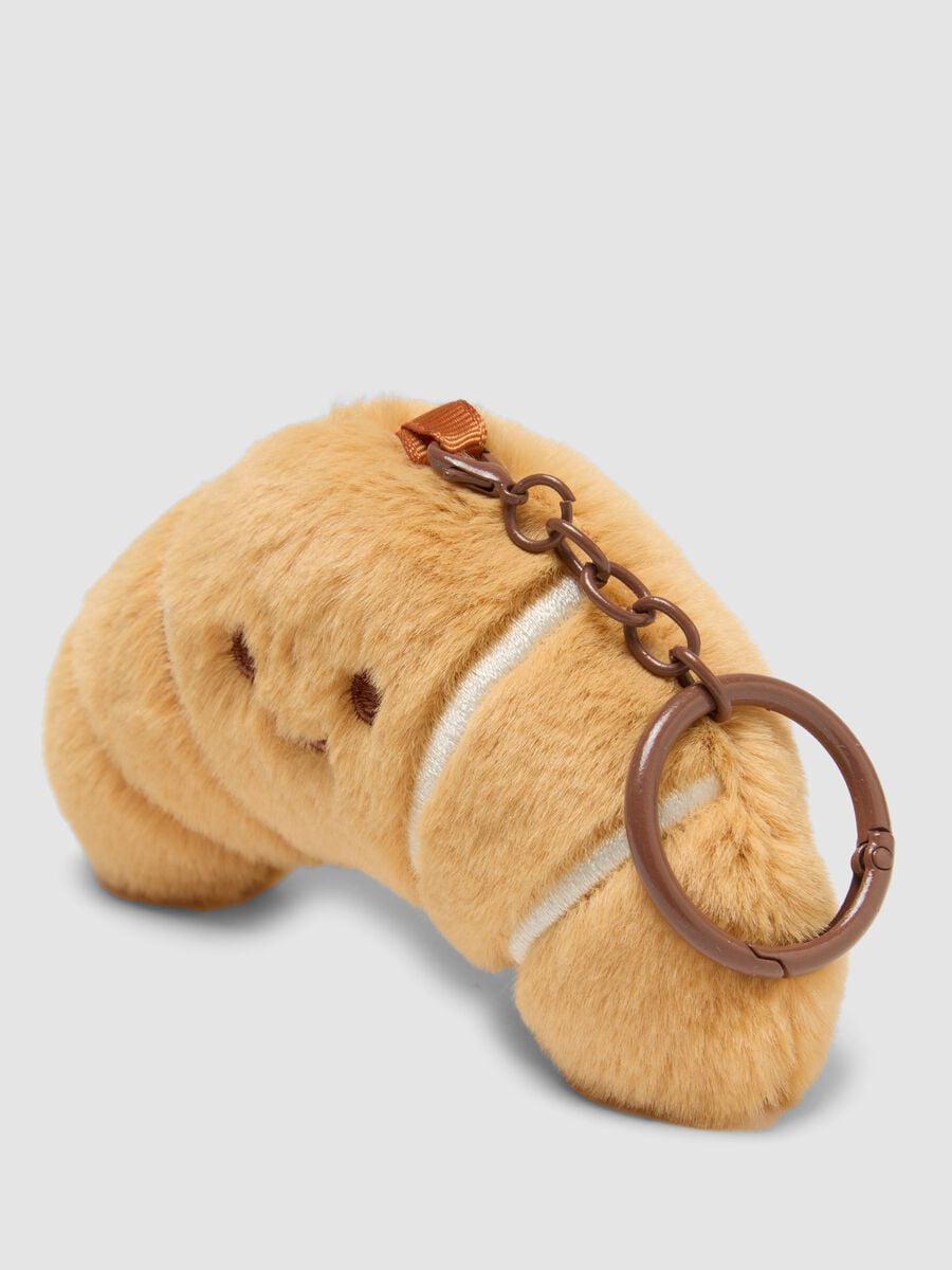 Brown croissant-shaped keyring_1