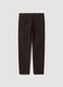 Pantaloni marroni in cotone elasticizzato slim fit_0