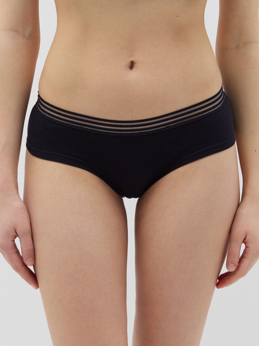 Two-pack French knickers with striped detail_2