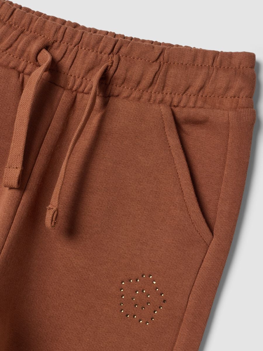 Brown pure cotton joggers, regular fit_3