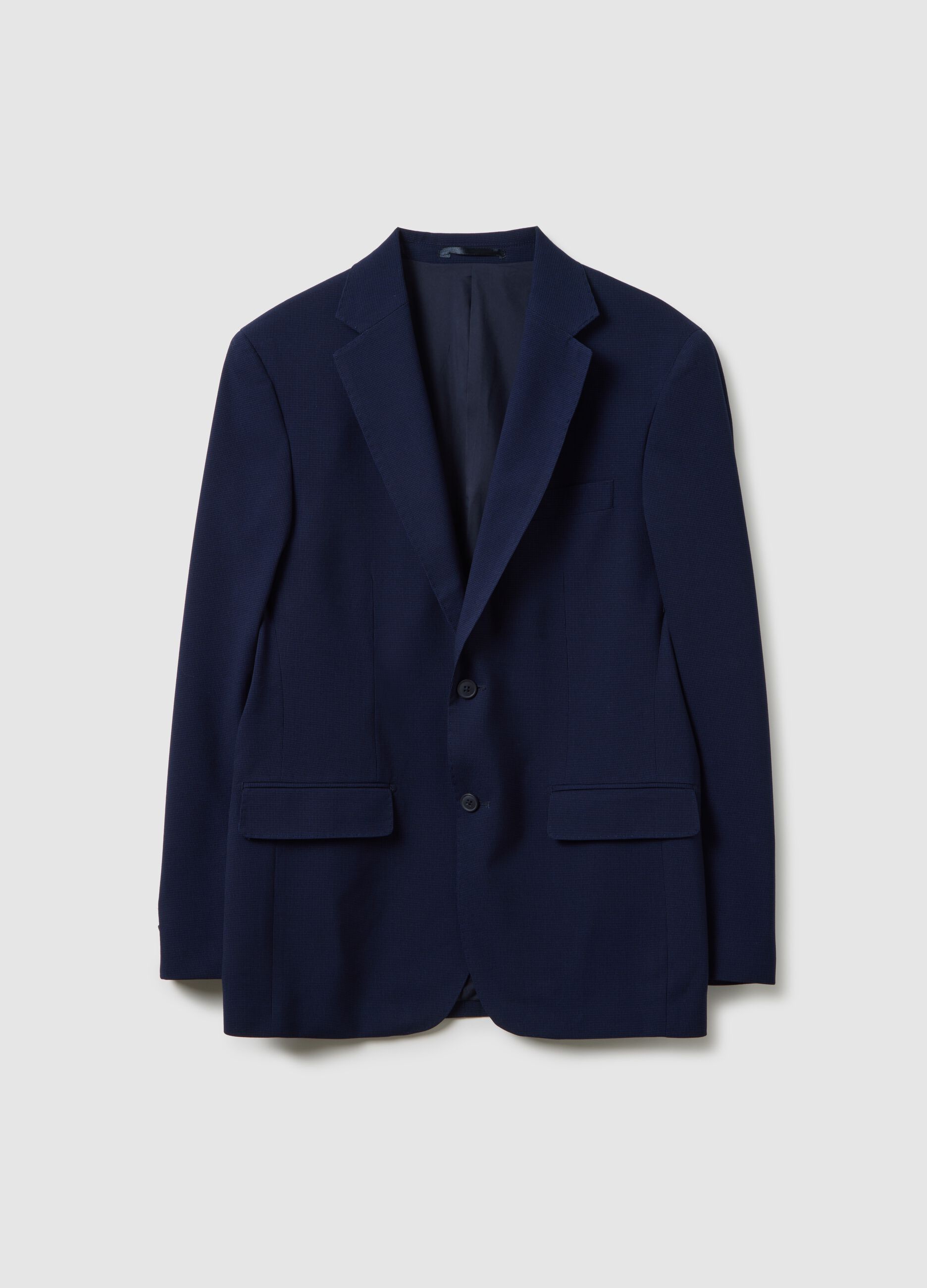 Blazer in tessuto elasticizzato blu slim fit