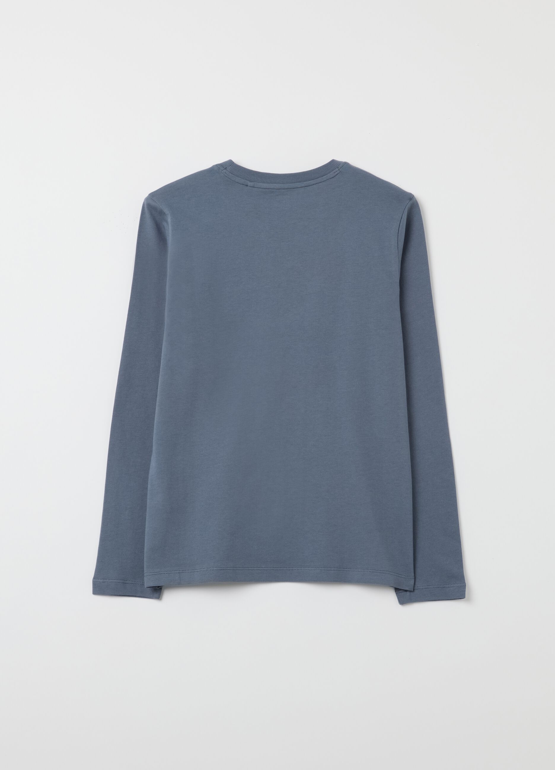 Boys' long blue pure cotton top regular fit