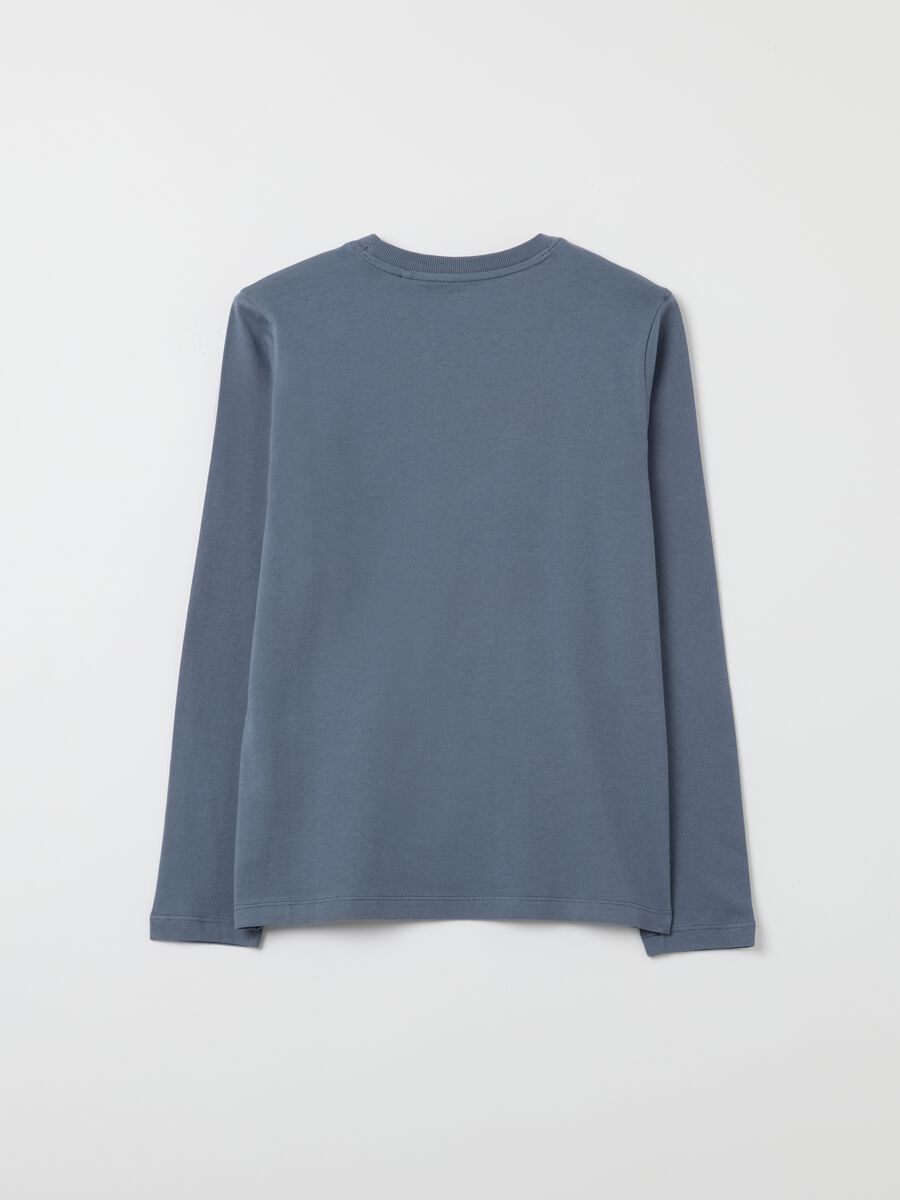 Boys' long blue pure cotton top regular fit_1