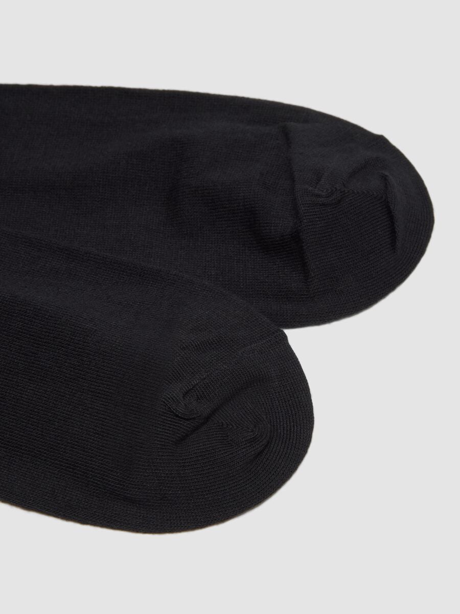 Two-pack of black long cotton and cashmere blend socks_1