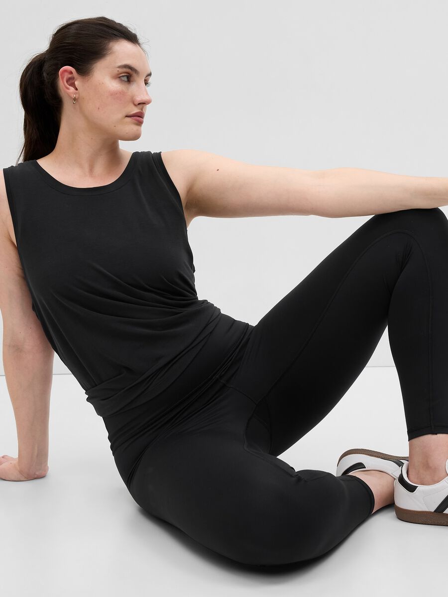 Stretch tank top with round neck_3