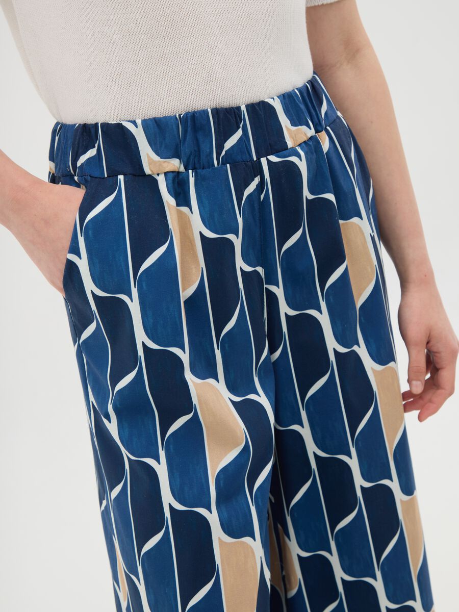 Women's multicolour cotton trousers with regular fit_2