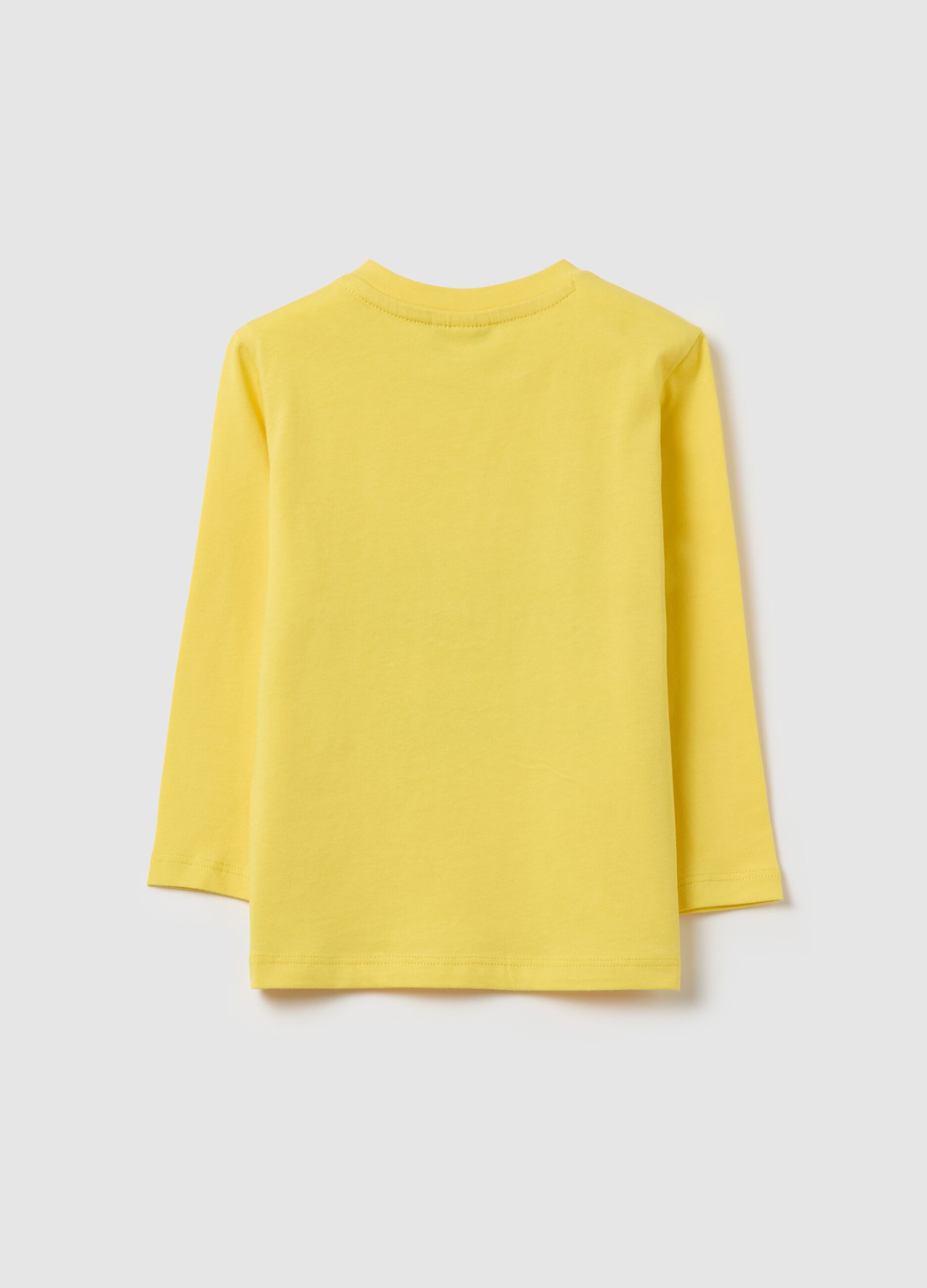 Cotton T-shirt with print and long sleeves