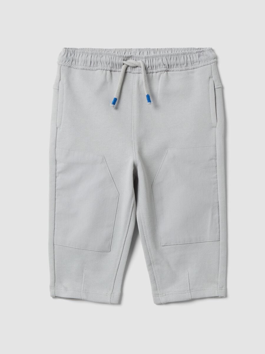 Pantaloni jogger over fit grigi in puro cotone per bimbo_0