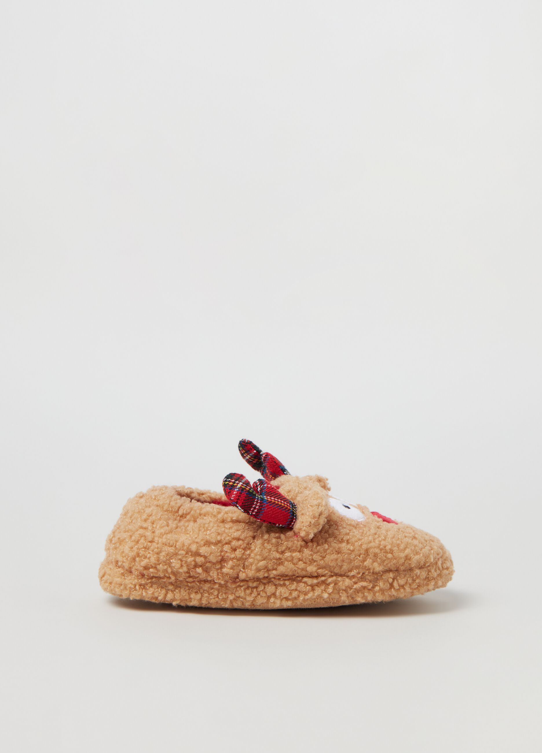 Pantofole boucle con renna natalizia Beige OVS KIDS da Bambino OVS