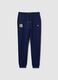 Blue cotton blend regular fit sports trousers_0