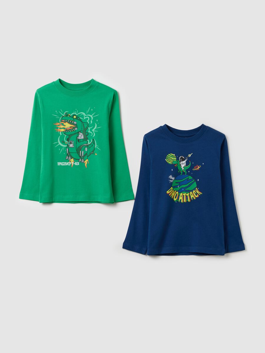 Two-pack long-sleeved T-shirts in cotton with print_0