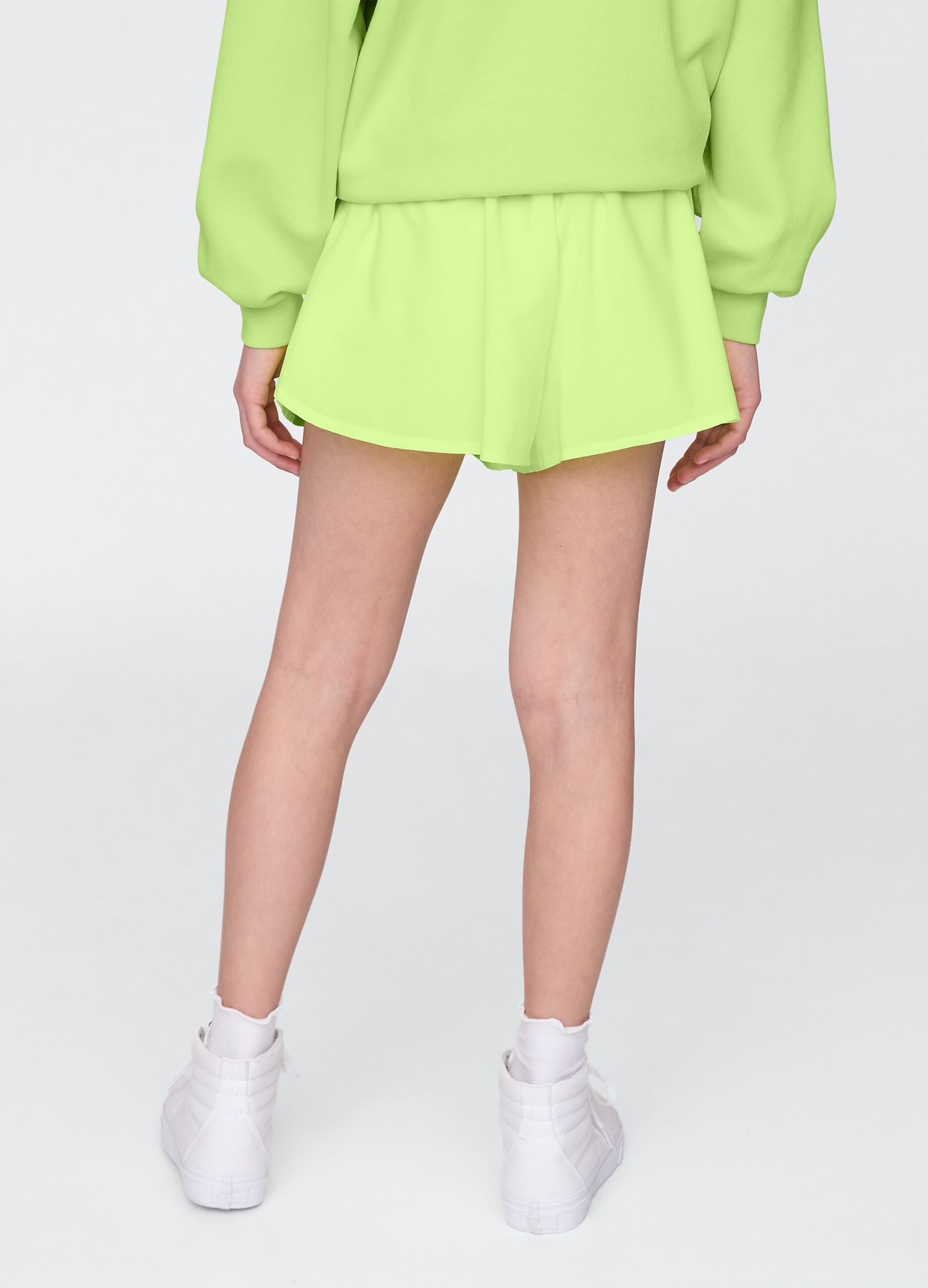 Pleated Green Shorts