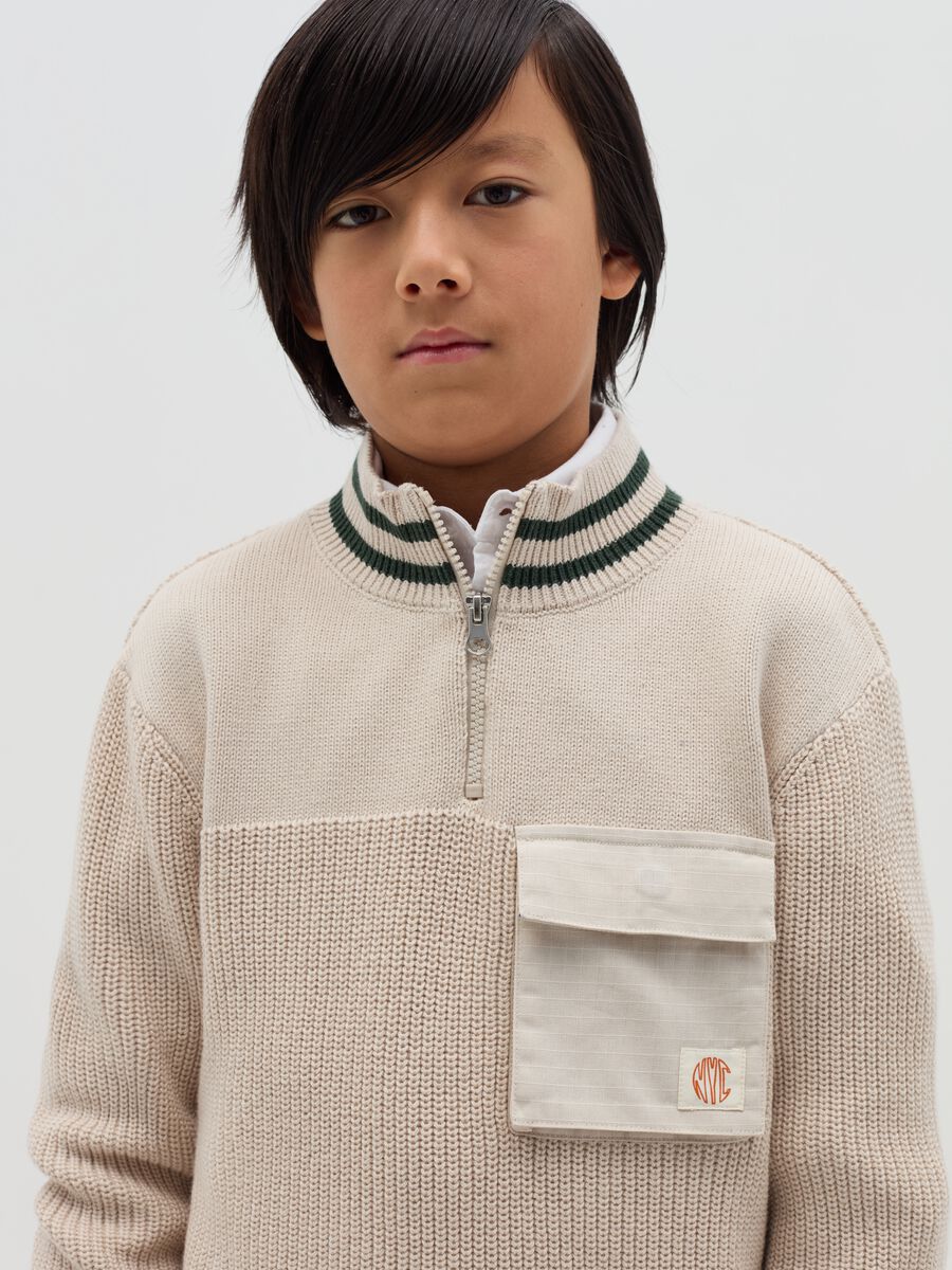 Half-zip, flat-ribbed pullover_2