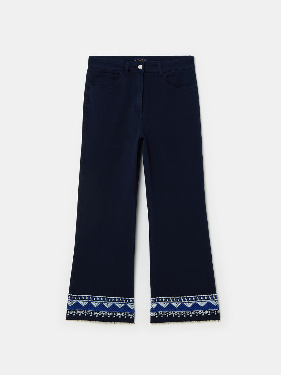 Jeans wide leg con ricami etnici_3